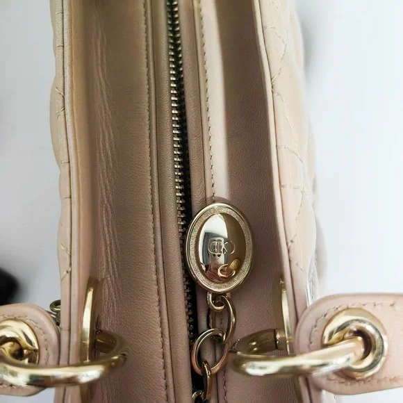 Dior Light Pink Cannage Leather Lady Dior Bag - Picture 9 of 11